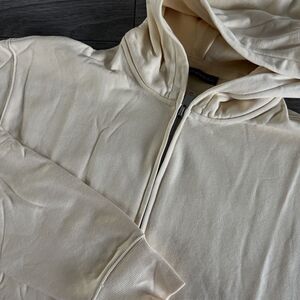 NWOT Naked Wardrobe Zip Up Hooded Jacket‎ Cream Size Medium
